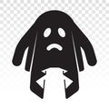 Sad ghost / phantom apparition - flat vector icon for apps and websites