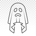 Sad ghost / phantom apparition - line art vector icon for apps and websites