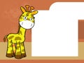 Sad giraffe cartoon pictureframe background