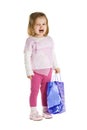 Sad girl with shopping bag Royalty Free Stock Photo