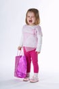 Sad girl with shopping bag Royalty Free Stock Photo