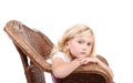 Sad girl sitting in chair Royalty Free Stock Photo