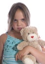 Sad girl with Teddy Bear Royalty Free Stock Photo