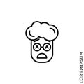 Sad Give Up Tired Emoticon boy, man Icon Vector Illustration. Outline Style. Very Sad Cry Stressful Emoticon Icon Vector