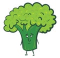 Sad green brocolli vector illustration