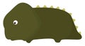 Sad Green Cartoon Dinosaur Lying Down Vector Or Color Illustration