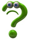 Sad green question mark