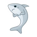 Isolated design of sad grey shark cartoon icon