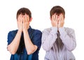 Sad Guys close the Faces Royalty Free Stock Photo