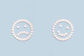 A sad and a happy face made of pills. Royalty Free Stock Photo