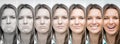 Sad and happy woman face. Bipolar disorder. Emotional contrast Royalty Free Stock Photo