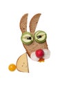 Sad hare made of bread and vegetables Royalty Free Stock Photo