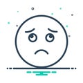 Black mix icon for Sad, dispirited and indifferent