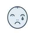 Color illustration icon for Sad, nostalgic and wistful