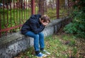 Sad Kid outdoor Royalty Free Stock Photo