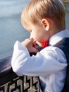 Sad Kid outdoor Royalty Free Stock Photo