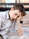 Sad Kid outdoor Royalty Free Stock Photo