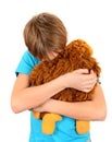 Sad Kid with Plush Toy Royalty Free Stock Photo