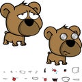 Sad Little big head baby teddy bear expressions set