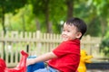 Sad little boy on playground Royalty Free Stock Photo