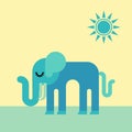 A sad little elephant under the sun