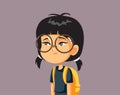 Unhappy Student Feeling Depressed and Anxious Vector Cartoon Illustration