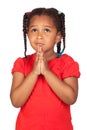 Sad little girl praying for something Royalty Free Stock Photo