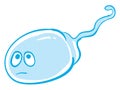 Sad sperm, vector or color illustration