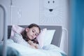 Sad lonely girl in hospital Royalty Free Stock Photo