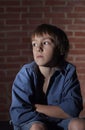 Sad lonely little boy Royalty Free Stock Photo