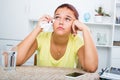 teenage girl waiting call Royalty Free Stock Photo