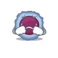 Sad of lymphocyte cell cartoon mascot style