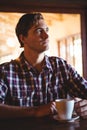 Sad man drinking a coffee Royalty Free Stock Photo