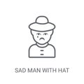 Sad man with hat icon. Trendy Sad man with hat logo concept on w Royalty Free Stock Photo