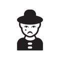 Sad man with hat icon. Trendy Sad man with hat logo concept on w Royalty Free Stock Photo