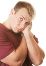 Sad Man Holding Head Royalty Free Stock Photo