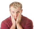 Sad Man Pulling on Face Royalty Free Stock Photo