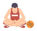 Sad Man Sitting on Floor Needed Support and Encouragement Vector Illustration