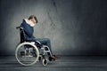 Sad man in wheelchair Royalty Free Stock Photo