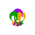 Sad Mask Clown for Mardi Grasse. Vector illustrations