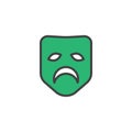 Sad mask filled outline icon Royalty Free Stock Photo