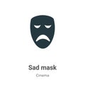 Sad mask vector icon on white background. Flat vector sad mask icon symbol sign from modern cinema collection for mobile concept Royalty Free Stock Photo