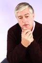 Sad mature man with grey hair Royalty Free Stock Photo