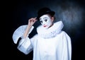 Sad mime Pierrot Royalty Free Stock Photo