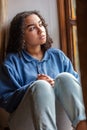 Sad Mixed Race African American Teenager Woman Royalty Free Stock Photo