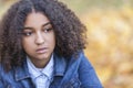 Sad Mixed Race African American Teenager Woman Royalty Free Stock Photo