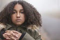 Sad Mixed Race African American Teenager Woman Royalty Free Stock Photo