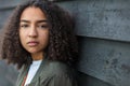 Sad Mixed Race African American Teenager Woman Royalty Free Stock Photo