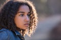 Sad Mixed Race African American Teenager Woman Royalty Free Stock Photo
