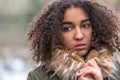 Sad Mixed Race African American Teenager Young Woman Royalty Free Stock Photo